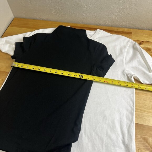 MADEWELL‎ Size XS T-Shirt Bundle of 2 Black Mockneck & Relaxed Oversized Tee - Picture 13 of 14